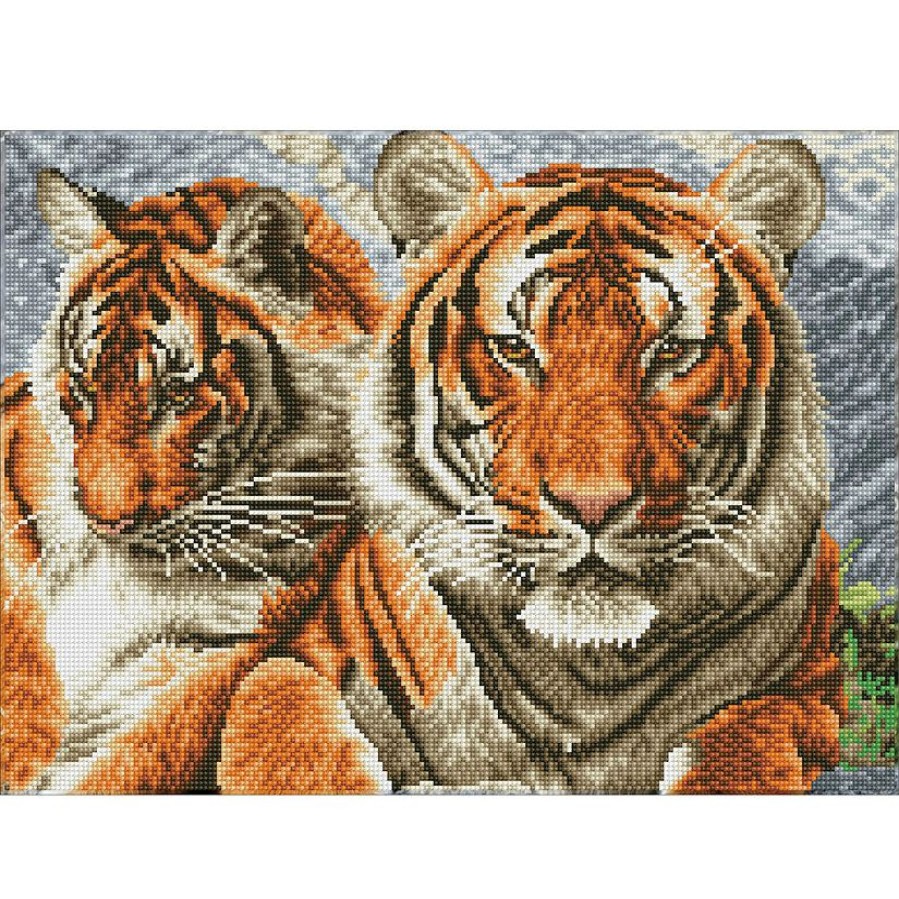 Craft Kits * | Best Reviews Of Diamond Dotz Diamond Embroidery Facet Art Kit 14.57 X20.28 -Tigers