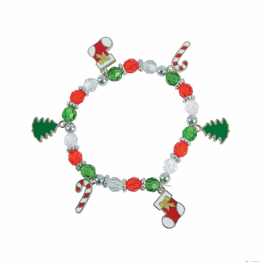 Craft Kits * | Coupon Christmas Beaded Charm Bracelet Craft Kit Makes 12