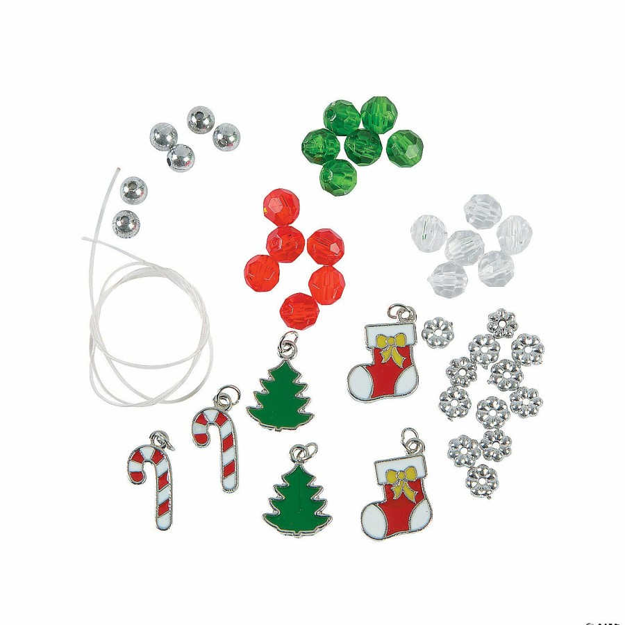 Craft Kits * | Coupon Christmas Beaded Charm Bracelet Craft Kit Makes 12