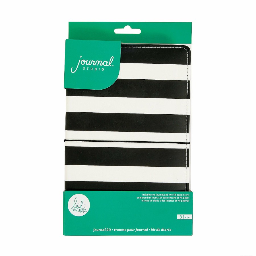 Craft Kits * | Promo American Crafts Black & White Stripe Journal Kit 3 Pc.