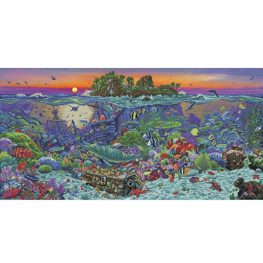 Craft Kits * | Budget Diamond Dotz Diamond Embroidery Facet Art Kit 51 X25 -Coral Reef Island