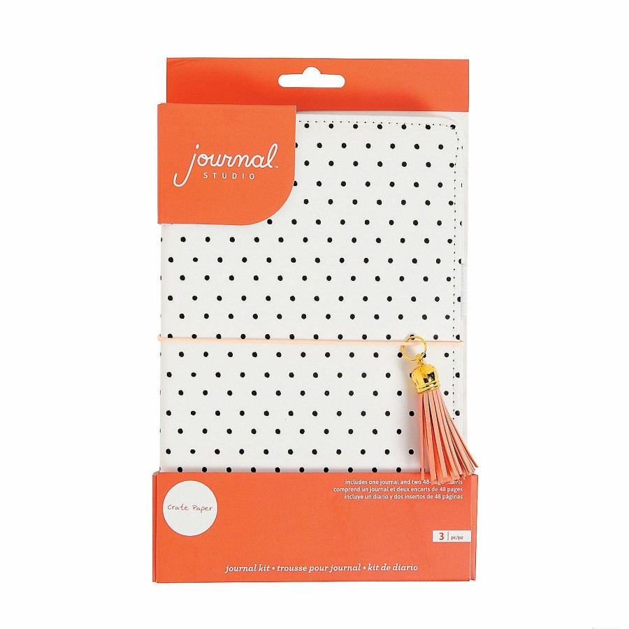 Craft Kits * | Buy American Crafts Small Black & White Dots Journal Kit 3 Pc.