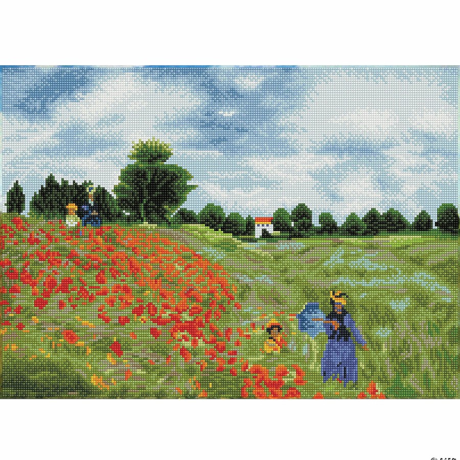 Craft Kits * | Best Reviews Of Diamond Dotz Diamond Embroidery Facet Art Kit 22.4 X16 -Poppy Fields (Monet)