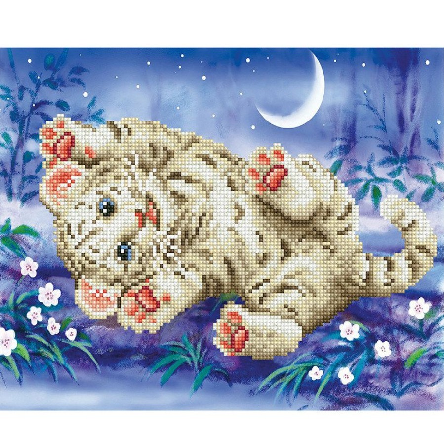 Craft Kits * | Coupon Diamond Dotz Diamond Embroidery Facet Art Kit 11 X14 -Baby Tiger Roly Poly With Frame