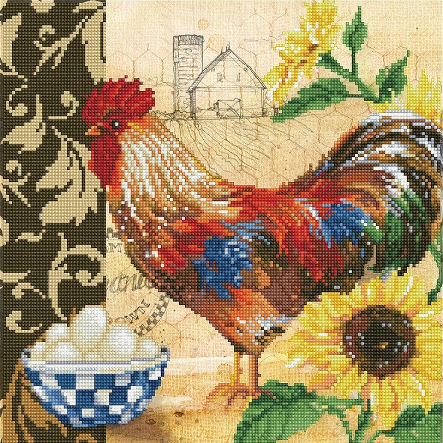 Craft Kits * | Flash Sale Diamond Dotz Diamond Embroidery Facet Art Kit 16 X16 -Country Rooster