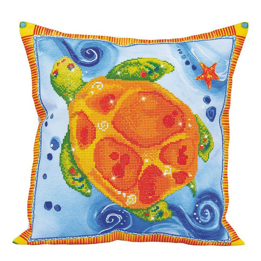 Craft Kits * | Best Pirce Pillow Embroidery Kit-Turtle Journey