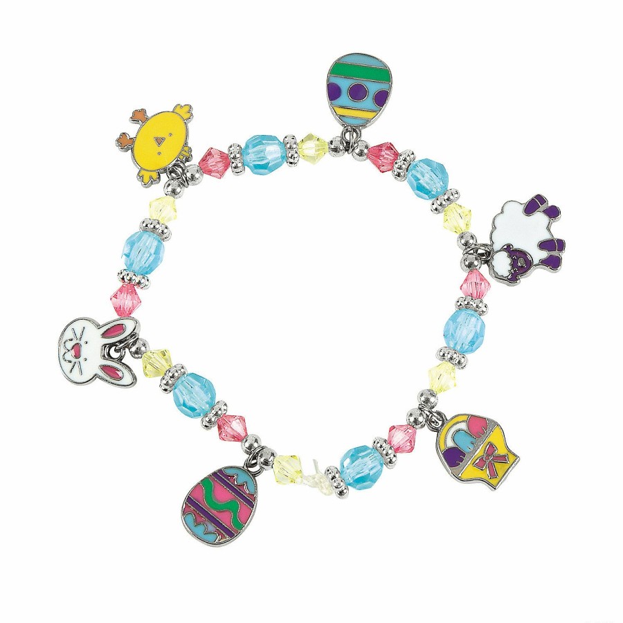 Craft Kits * | Flash Sale Easter Charm Bracelet Craft Kit Makes 12