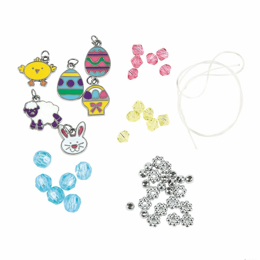 Craft Kits * | Flash Sale Easter Charm Bracelet Craft Kit Makes 12