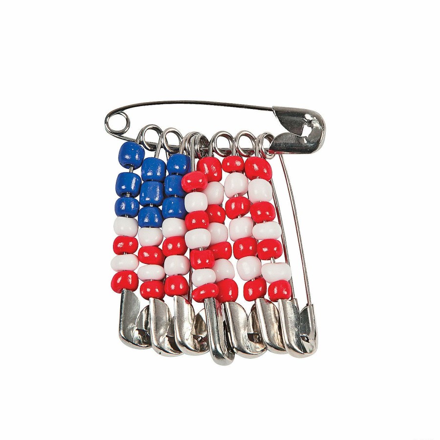 Craft Kits * | Outlet Beaded American Flag Pin Craft Kit Makes 12