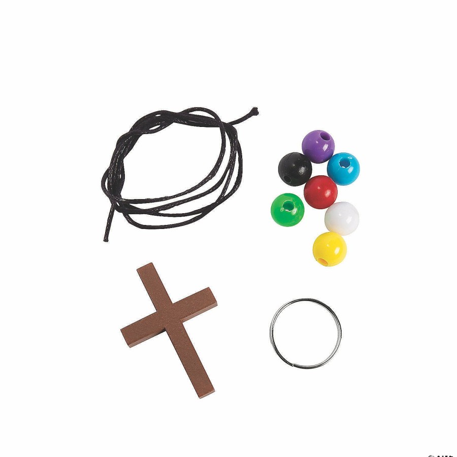 Craft Kits * | Deals Colors Of Faith Cross Keychain Craft Kit Makes 12