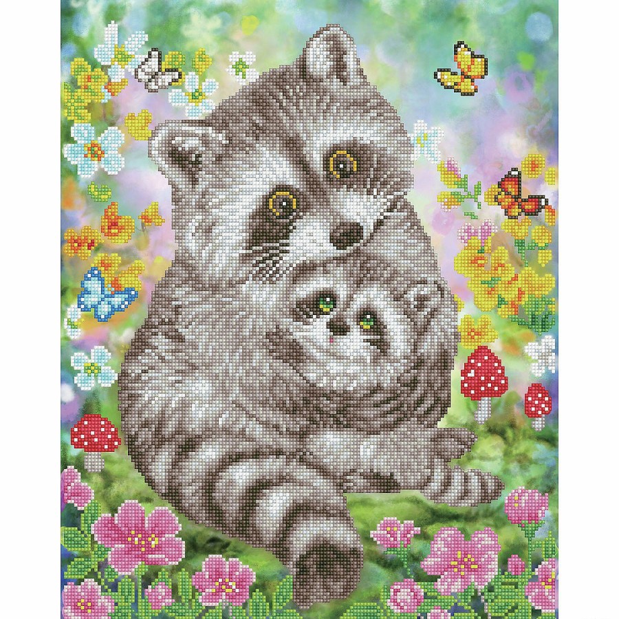 Craft Kits * | Budget Diamond Dotz Diamond Embroidery Facet Art Kit 16.5 X20.5 -Sweet Raccoons