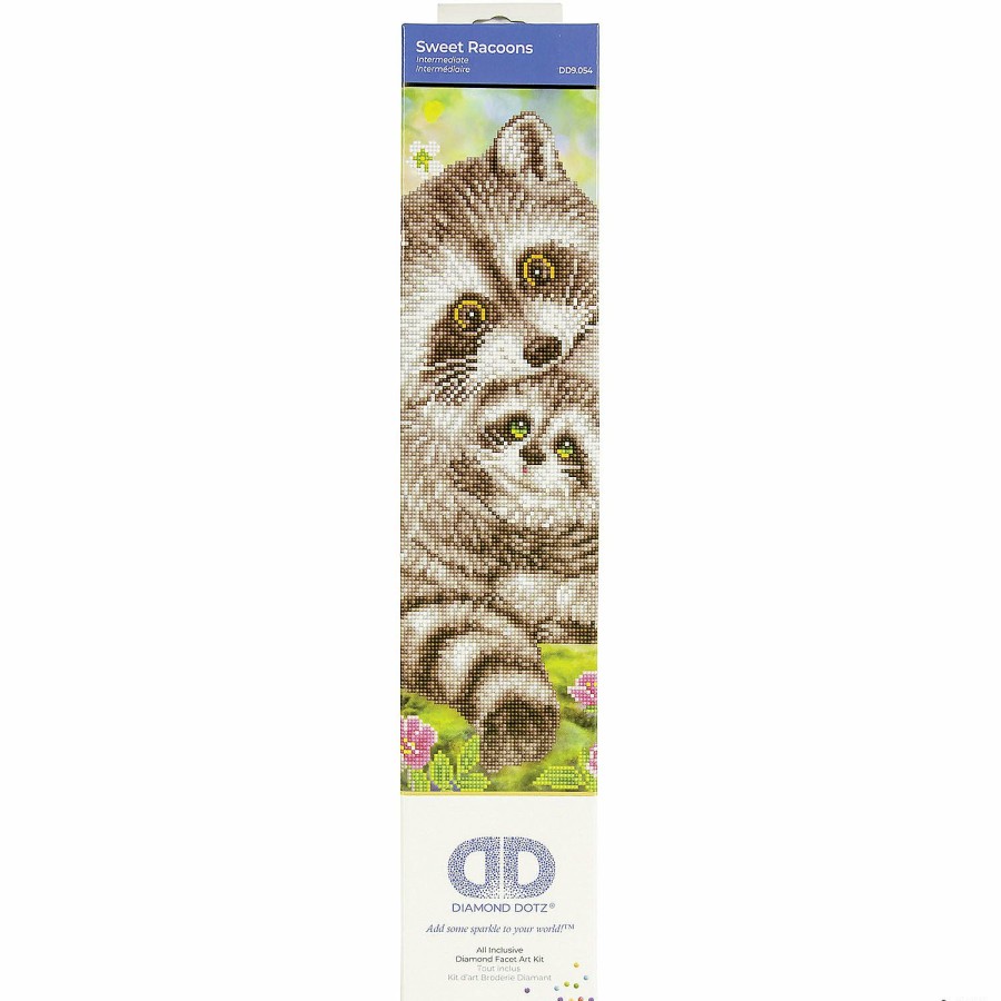 Craft Kits * | Budget Diamond Dotz Diamond Embroidery Facet Art Kit 16.5 X20.5 -Sweet Raccoons