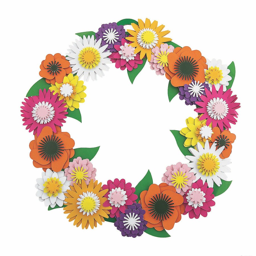 Craft Kits * | Hot Sale Spring Flower Wreath Craft Kit