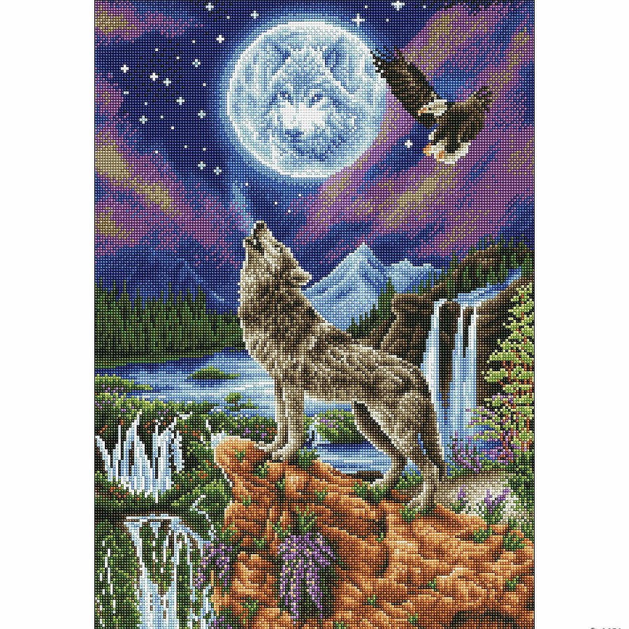 Craft Kits * | Cheap Diamond Dotz Diamond Embroidery Facet Art Kit 18.5 X26.4 -Mystic Wolf