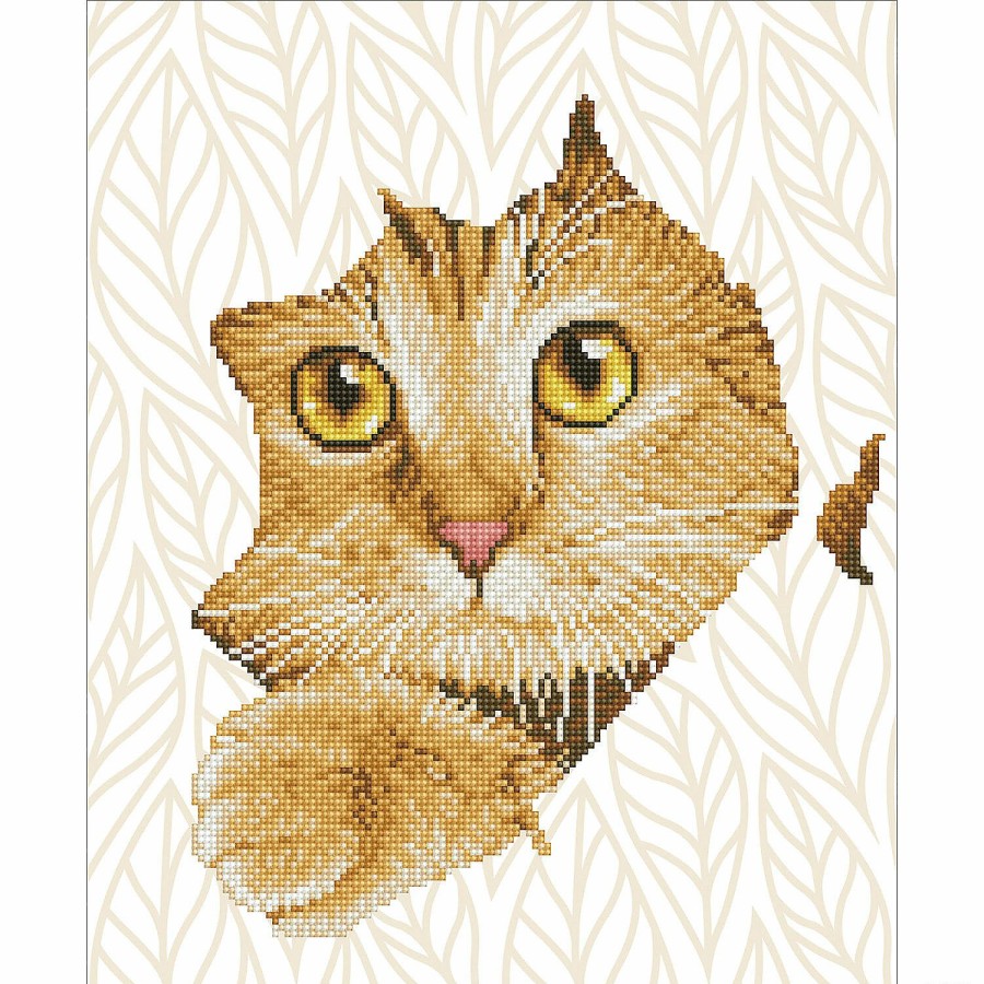 Craft Kits * | Best Reviews Of Diamond Dotz Diamond Embroidery Facet Art Kit 14 X17 -Kitten Peek