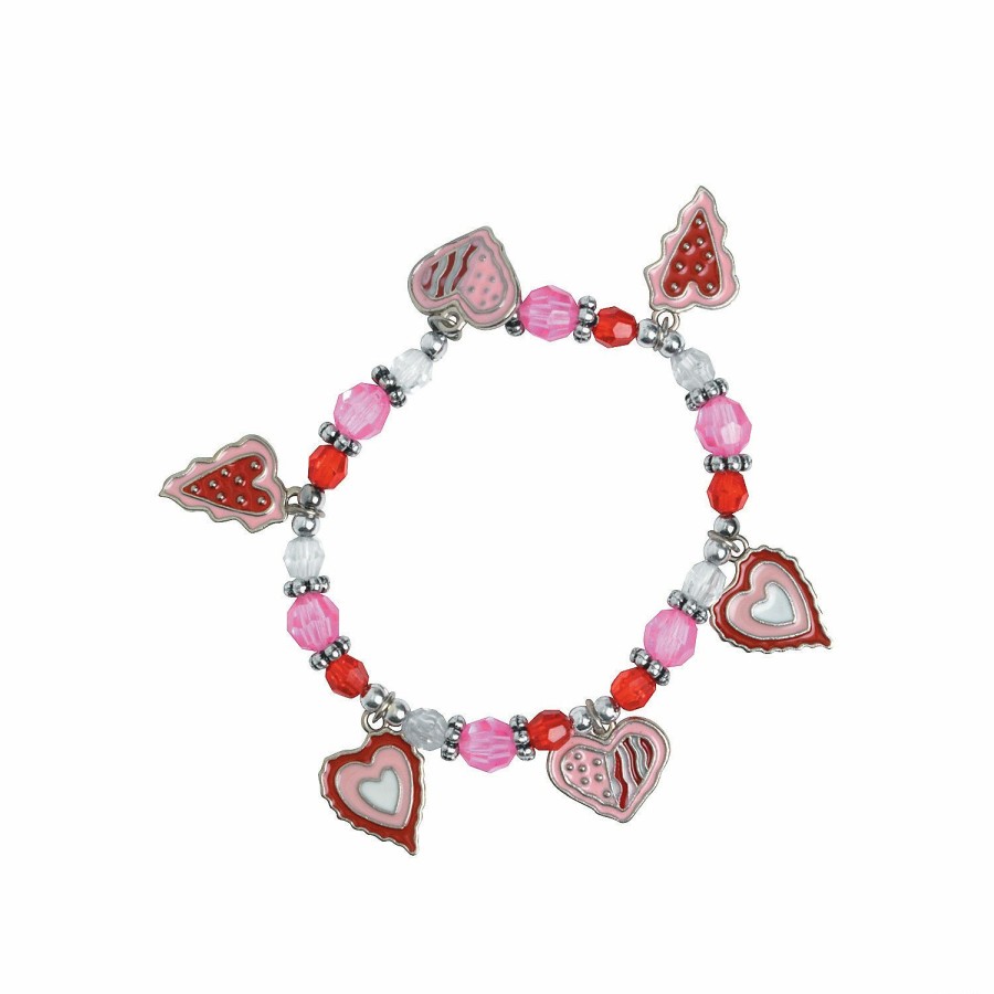 Craft Kits * | Outlet Valentine Heart Charm Bracelet Craft Kit Makes 12