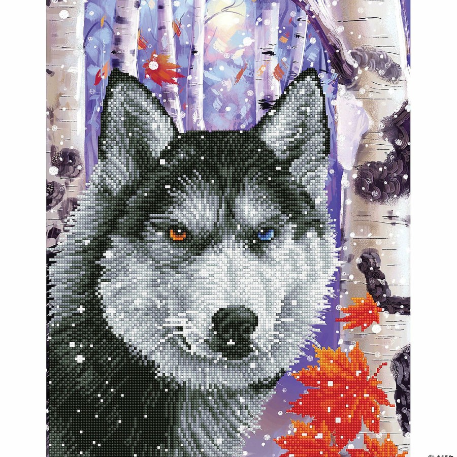 Craft Kits * | Best Sale Diamond Dotz Diamond Embroidery Facet Art Kit 15 X19 -Forest Wolf