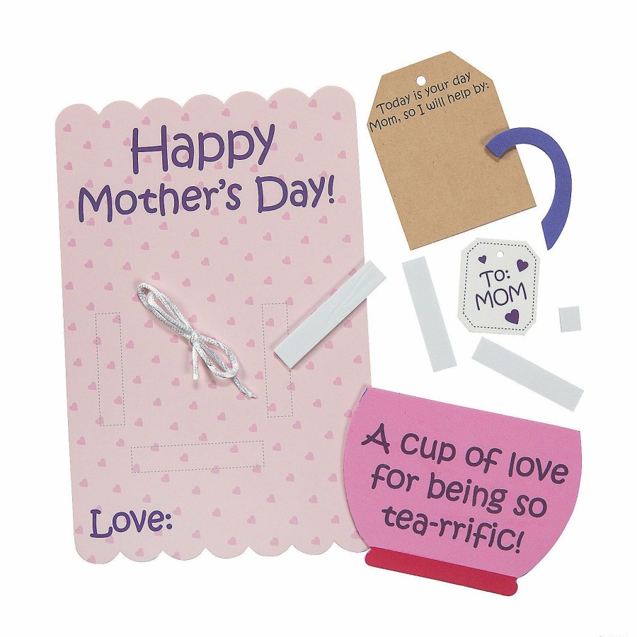 Craft Kits * | New Mother'S Day Tea Cup Of Love Card Craft Kit Makes 12