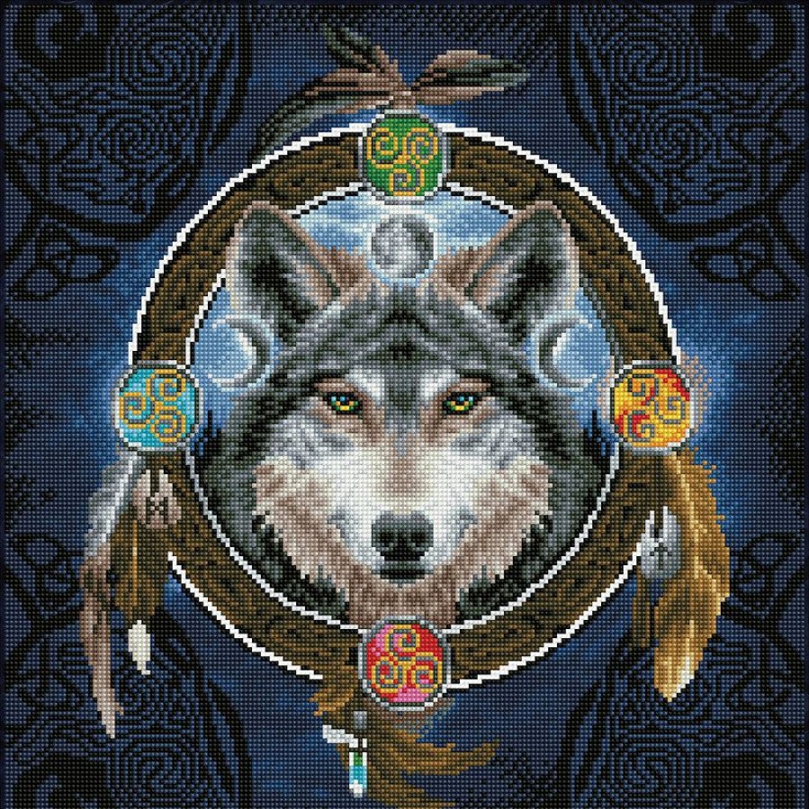 Craft Kits * | Top 10 Diamond Dotz Diamond Embroidery Facet Art Kit 20.3 X20.3 -Celtic Wolf Guide