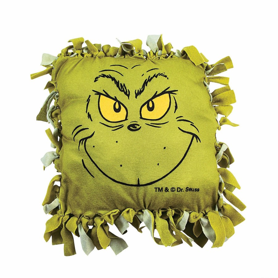 Craft Kits * | Cheapest Dr. Seuss The Grinch Christmas Fleece Tied Pillow Craft Kit Makes 6