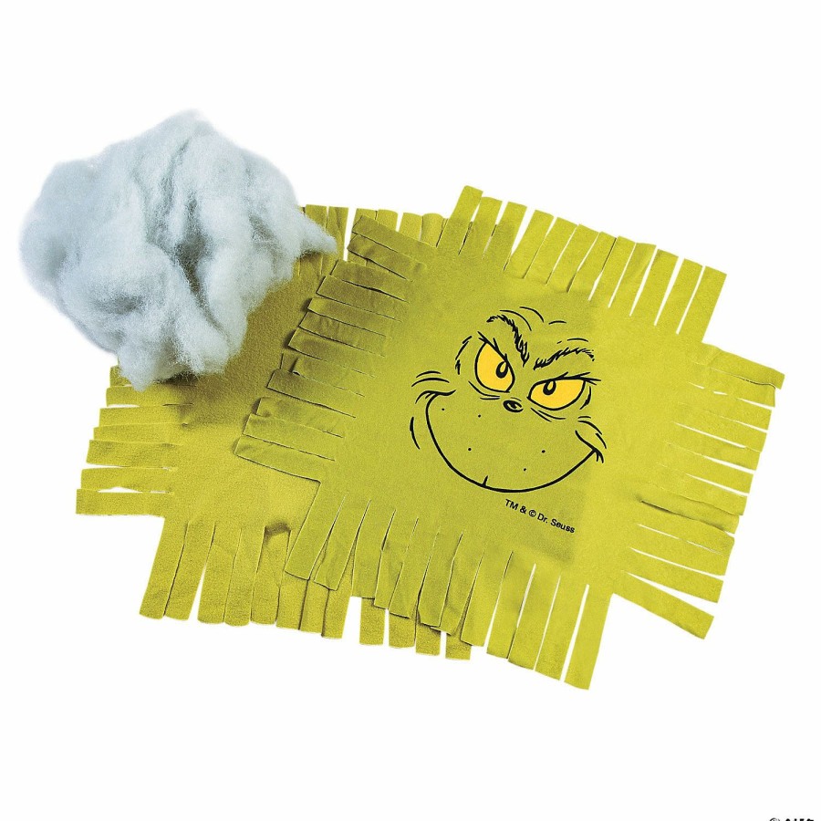 Craft Kits * | Cheapest Dr. Seuss The Grinch Christmas Fleece Tied Pillow Craft Kit Makes 6